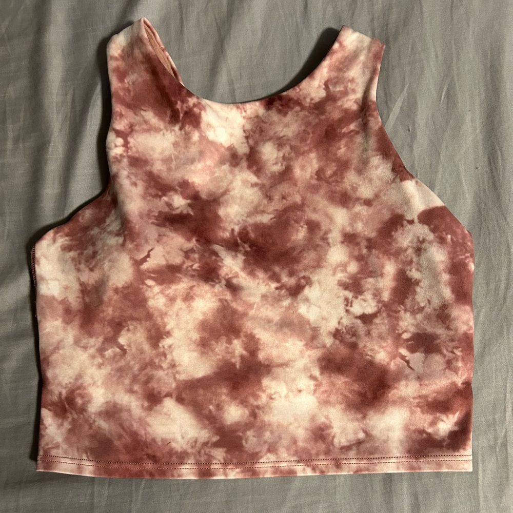 Athleta Conscious Pink Tie-Dye Crop Top Size XS